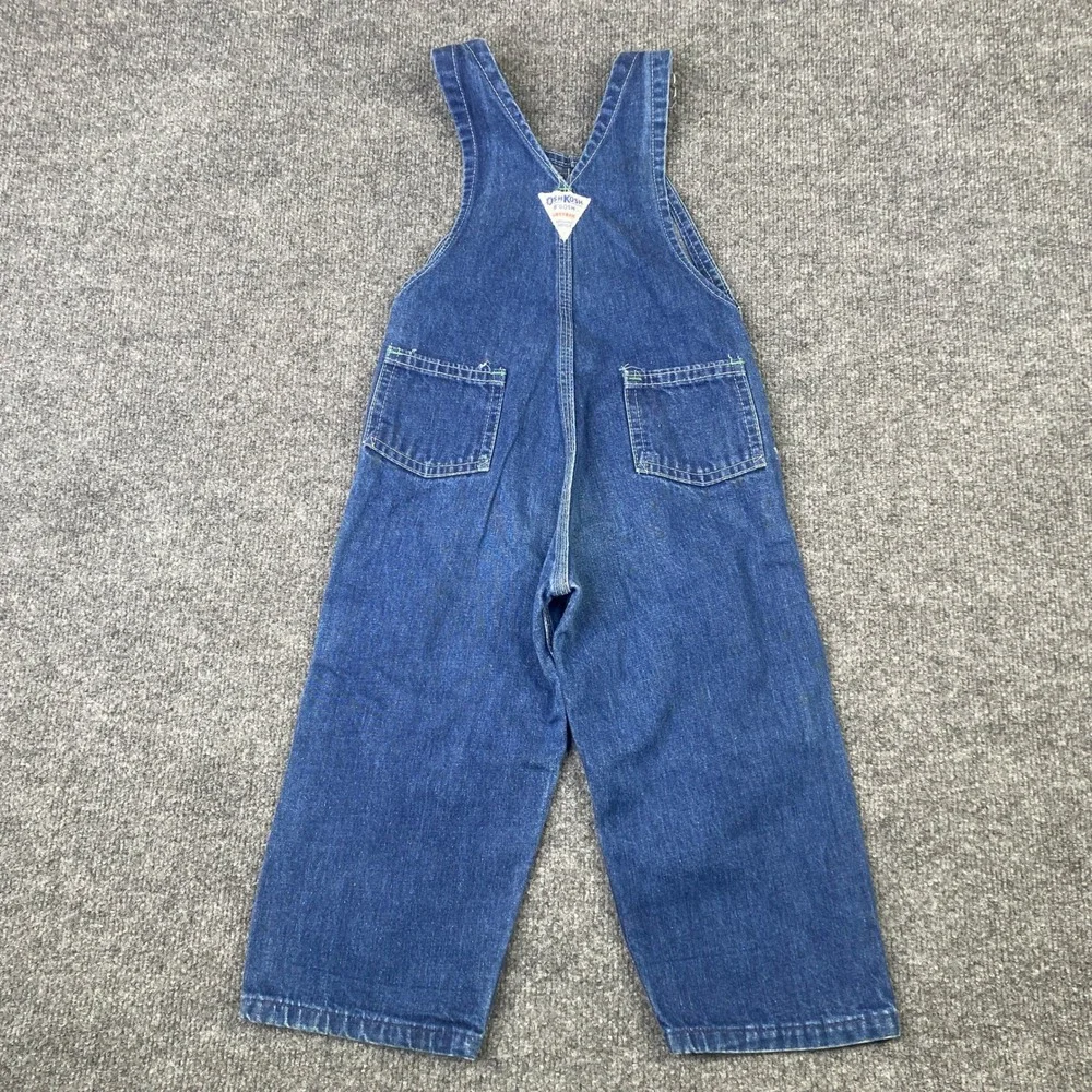 Vintage OshKosh B'gosh Vestbak Blue Denim Overalls Made in USA Toddler 4T
